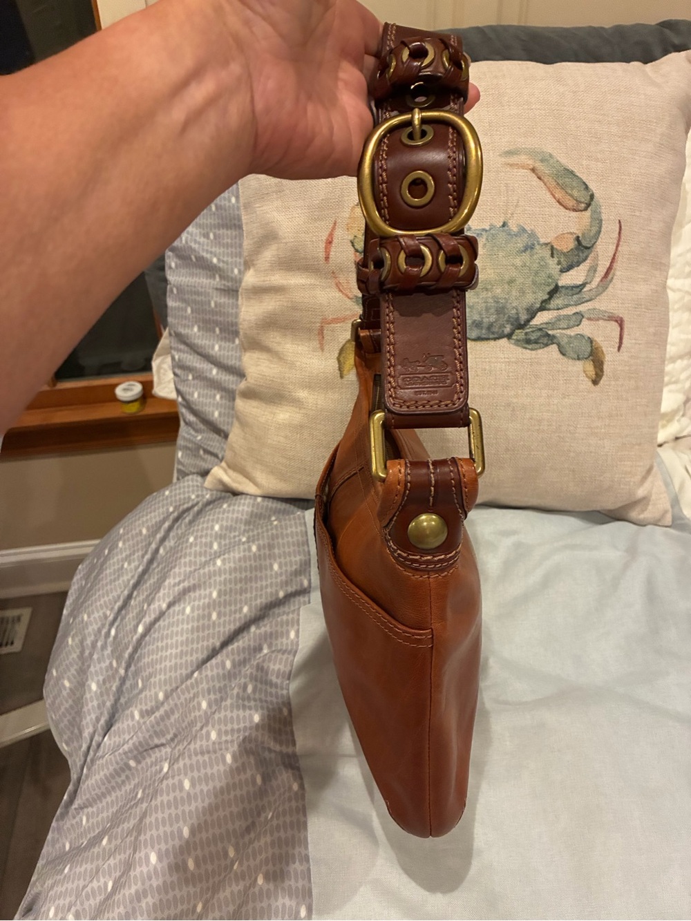 Coach Bleeker G0769-11416 Brown Glove Tanned Leather Shoulder Hobo Bag - Picture 4 of 8